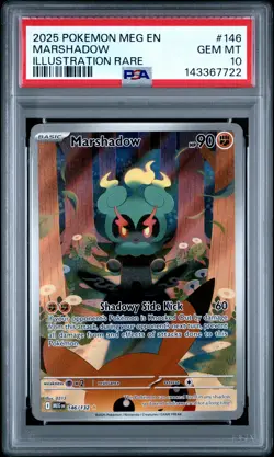 2025 POKEMON MEG EN-MEGA EVOLUTION ILLUSTRATION RARE #146 MARSHADOW PSA 10 - Image 1
