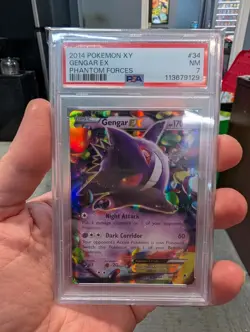 2014 Pokemon Gengar EX Holo PSA 7 Near Mint XY-Phantom Forces 34/119 Ultra Rare - Image 1