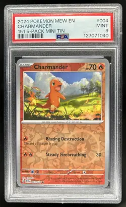 2023 Pokemon SV 151 Charmander Reverse Holo #004/165 PSA 9 - Image 1