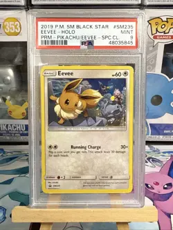 2019 POKEMON SM BLACK STAR PROMO #SM235 EEVEE-HOLO PSA 9 - Image 1