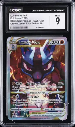 2023 POKEMON PROMOS CROWN ZENITH ELITE TRAINER BOX LUCARIO VSTAR CGC 9 - Image 1