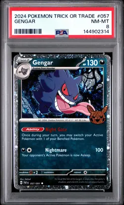 2024 POKEMON TRICK OR TRADE #057 GENGAR PSA 8 - Image 1
