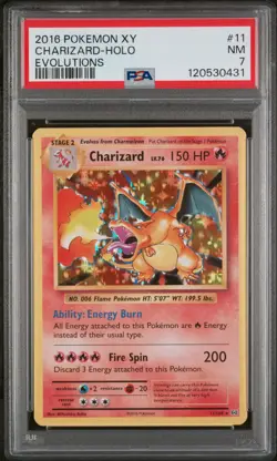 2016 POKEMON XY EVOLUTIONS #11 CHARIZARD-HOLO PSA 7 - Image 1