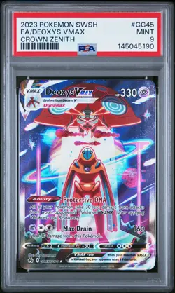 2023 POKEMON SWORD & SHIELD CROWN ZENITH #GG45 FULL ART/DEOXYS VMAX PSA 9 - Image 1