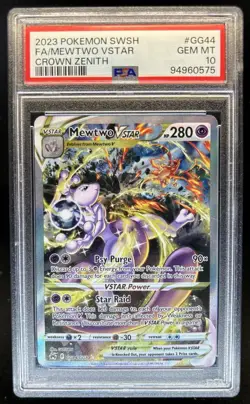 2023 Pokemon SWSH Crown Zenith Mewtwo VST Galarian Gallery #GG44/GG70 PSA 10 - Image 1