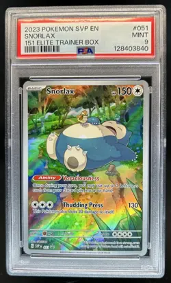 2023 Pokemon SV Black Star Promos Snorlax Full Art #051 PSA 9 - Image 1
