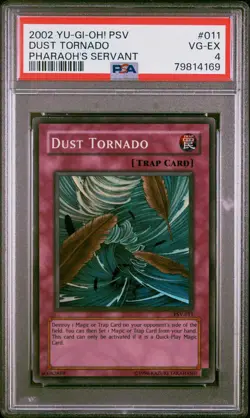 2002 YU-GI-OH! PSV-PHARAOH'S SERVANT #011 DUST TORNADO PSA 4 - Image 1