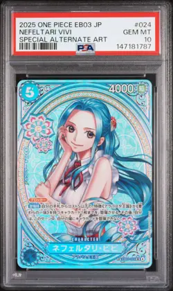 2025 ONE PIECE EB03 SPECIAL ALTERNATE ART #024 NEFELTARI VIVI PSA 10 - Image 1