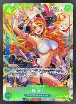 2026 One Piece Azure Sea's Seven Nami Super Rare Alt Art #OP14-031 - Image 1