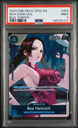 2023 ONE PIECE OP02-PARAMOUNT WAR BOX TOPPER #059 BOA HANCOCK PSA 9 - Image 1