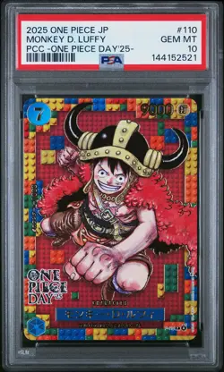 2025 ONE PIECE JPN PREM CARD COLL -ONE PIECE DAY'25- #110 MONKEY D. LUFFY PSA 10 - Image 1
