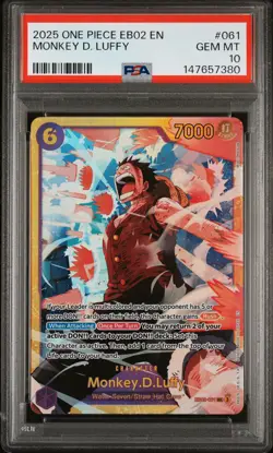 2025 ONE PIECE EB02-EXTRA BOOSTER -ANIME 25TH COLL- #061 MONKEY D. LUFFY PSA 10 - Image 1