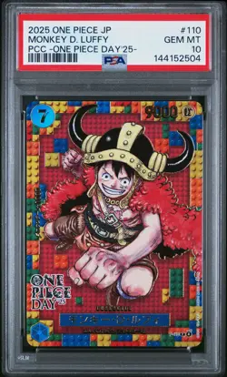 2025 ONE PIECE JPN PREM CARD COLL -ONE PIECE DAY'25- #110 MONKEY D. LUFFY PSA 10 - Image 1
