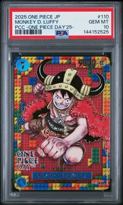 2025 ONE PIECE JPN PREM CARD COLL -ONE PIECE DAY'25- #110 MONKEY D. LUFFY PSA 10 - Image 1