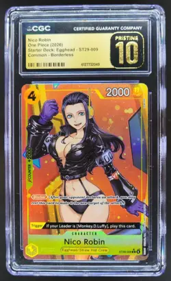 2026 ONE PIECE NICO ROBIN BORDERLESS ST29-009 CGC 10 PRISTINE TL3 - Image 1