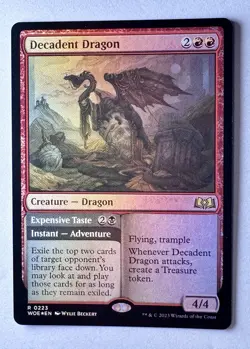 Wilds of Eldraine - Decadent Dragon Expensive Taste - Foil MTG - Image 1