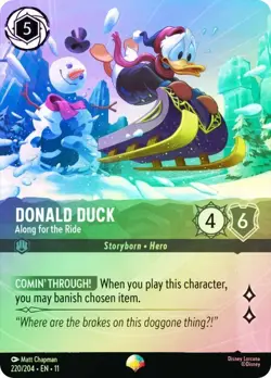 Cold Foil Epic DONALD DUCK ALONG FOR THE RIDE 1x Rare Disney Lorcana NM - Image 1