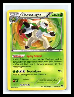 💥 Chesnaught 14/146 2014 XY Base Set Pokemon Card Holo Rare - Image 1