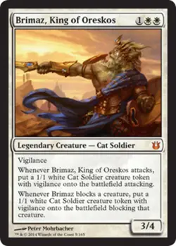 Brimaz, King of Oreskos Magic mtg Light Play, English Born of the Gods x1 - Image 1