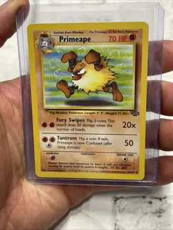 Pokemon TCG Primeape Jungle 43/64 Regular LP+ Vintage Pokemon Nintendo Vtg Card - Image 1