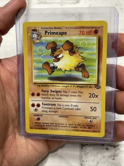 Pokemon TCG Primeape Jungle 43/64 Regular LP+ Vintage Pokemon Nintendo Vtg Card - Image 2