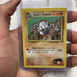 Brock's Graveler 40/132 Gym Heroes Pokemon LP+ Vintage Pokemon Uncommon Card Vtg - Image 1
