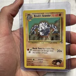 Brock's Graveler 40/132 Gym Heroes Pokemon LP+ Vintage Pokemon Uncommon Card Vtg - Image 2