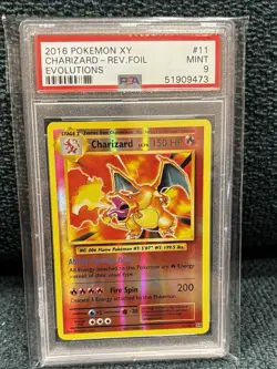 Charizard 11/108 Evolutions Reverse Holo Japanese pokemon card PSA 9 used - Image 1