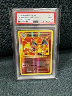 Charizard 11/108 Evolutions Reverse Holo Japanese pokemon card PSA 9 used - Image 4