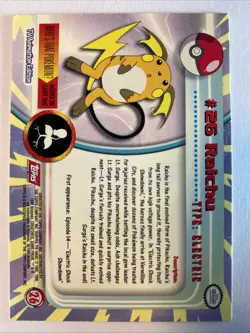 RAICHU #26 Pokemon Card TCG Topps TV Animation - Image 2