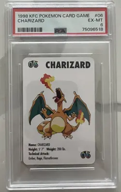 1998 KFC Pokemon Card Game Charizard #06 PSA 6 - Image 1