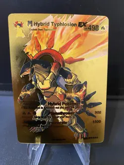 M Hybrid Typhlosion EX Gold Foil Fan Art Pokemon Display Card - Image 1