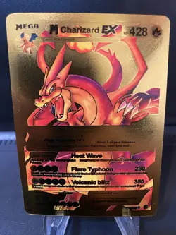 Pokemon Card Gold Foil Fan Art Mega Charizard EX - Image 1