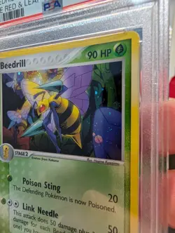 2004 Ex Fire Red & Leaf Green Holo Beedrill #1/112 SWIRL PSA 7 NM Pokemon Card - Image 2
