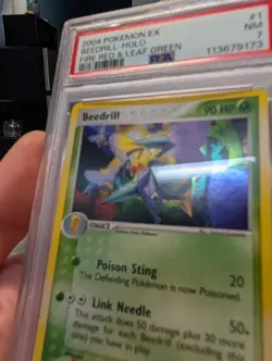 2004 Ex Fire Red & Leaf Green Holo Beedrill #1/112 SWIRL PSA 7 NM Pokemon Card - Image 3