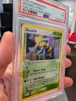 2004 Ex Fire Red & Leaf Green Holo Beedrill #1/112 SWIRL PSA 7 NM Pokemon Card - Image 4