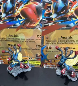 Pokemon Mega Lucario Jumbo Card + Mega Lucario Figure Lot – NM Condition - Image 2