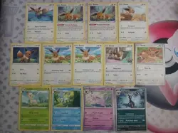 Eevee Evolution Lot (13 Cards)- Leafeon Glaceon Espeon Umbreon Common- Rare NM - Image 1
