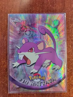2000 Pokemon Topps Chrome Series 1 Rattata #19 Foil SPECTRA Holo Card RARE - Image 1