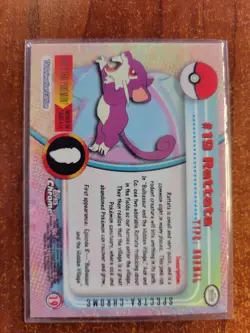 2000 Pokemon Topps Chrome Series 1 Rattata #19 Foil SPECTRA Holo Card RARE - Image 2