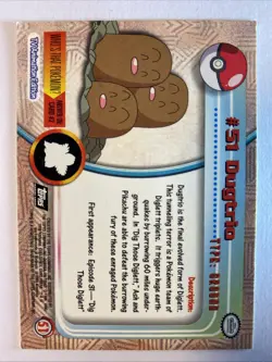 DUGTRIO #51 Pokemon Card TCG Topps TV Animation - Image 2