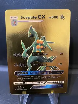 Sceptile GX Pokemon Gold Foil Fan Art Display Card - Image 1
