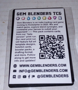 Gem Blenders The Card Game - Pre Kickstarter - Beta Version Print Run Promo Pack - Image 2