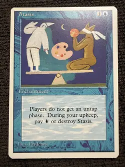 Stasis 1995 Core Set 4th Edition Magic the Gathering Bleu Rare Enchantment MtG - Image 1