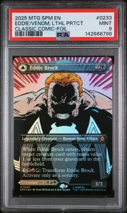 2025 MTG MARVEL'S SPIDER-MAN BORDERLESS EDDIE BROCK/VENOM LETHAL PROTECTOR PSA 9 - Image 1