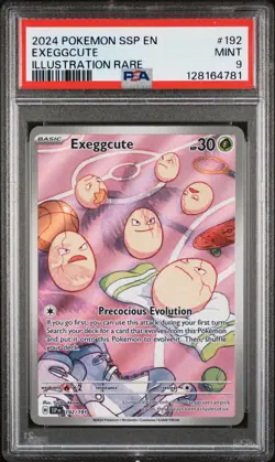 2024 POKEMON SSP EN-SURGING SPARKS ILLUSTRATION RARE #192 EXEGGCUTE PSA 9 - Image 1