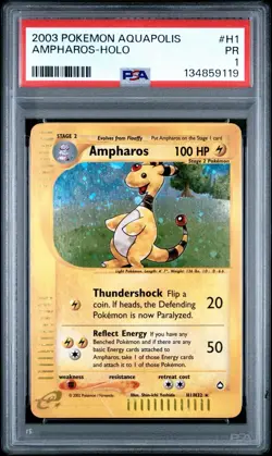 PSA 1 Ampharos Holo Foil Aquapolis #H1 2003 Pokemon WoTC E Reader PR - Image 1