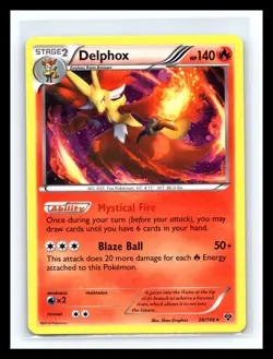 💥 Pokemon TCG Delphox XY Base Set 26/146 Cosmos Holo Rare - Image 1