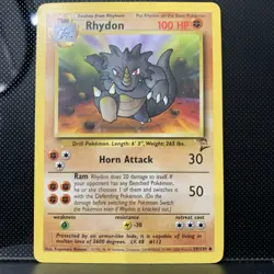 Pokemon TCG Rhydon Base Set 2 59/130 Kagemaru Himeno NM Vintage Card - Image 1