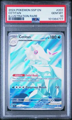 Cetitan 201/191 IR Illustration Rare Surging Sparks SV08 Pokemon TCG PSA 10 - Image 1
